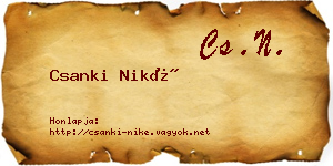 Csanki Niké névjegykártya